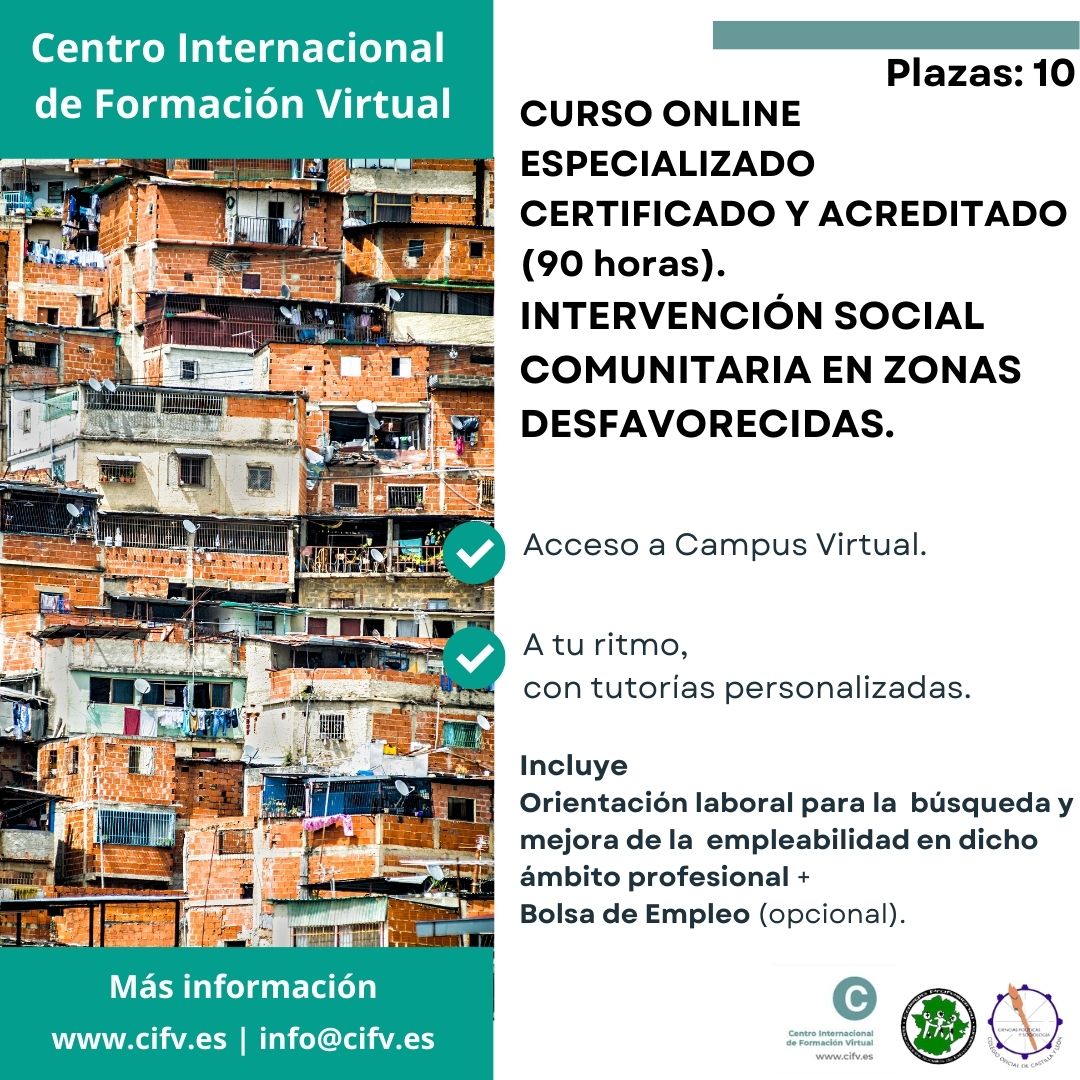 INTERVENCION SOCIAL COMUNITARIA EN ZONAS DESFAVORECIDAS CURSO ONLINE 
