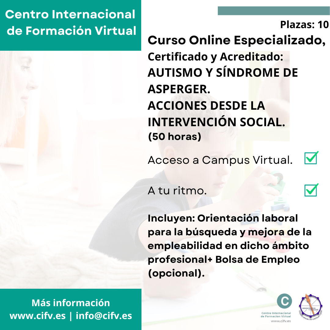 AUTISMO Y SINDROME DE ASPERGER CURSO ONLINE