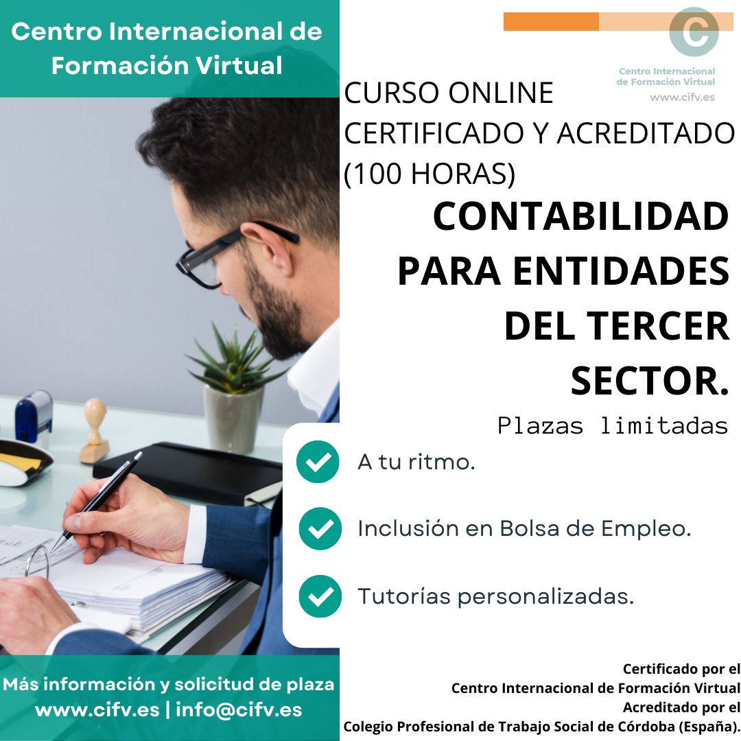 ¡Abierta preinscripción! Curso Online: CONTABILIDAD PARA ENTIDADES DEL TERCER SECTOR. Plazas: 10.