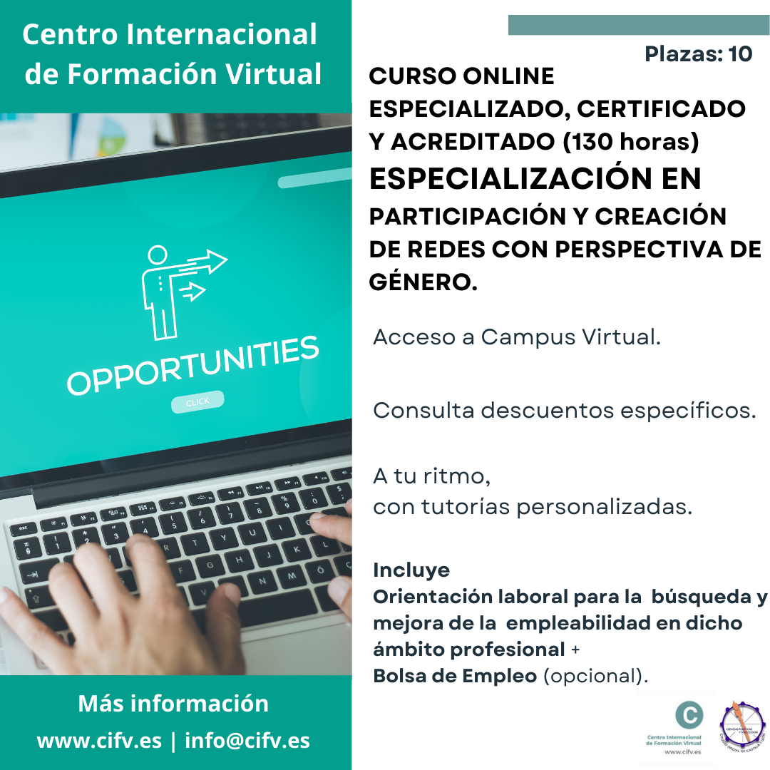 ESPECIALIZACION EN PARTICIPACION Y CREACION DE REDES CON PERSPECTIVA DE GENERO