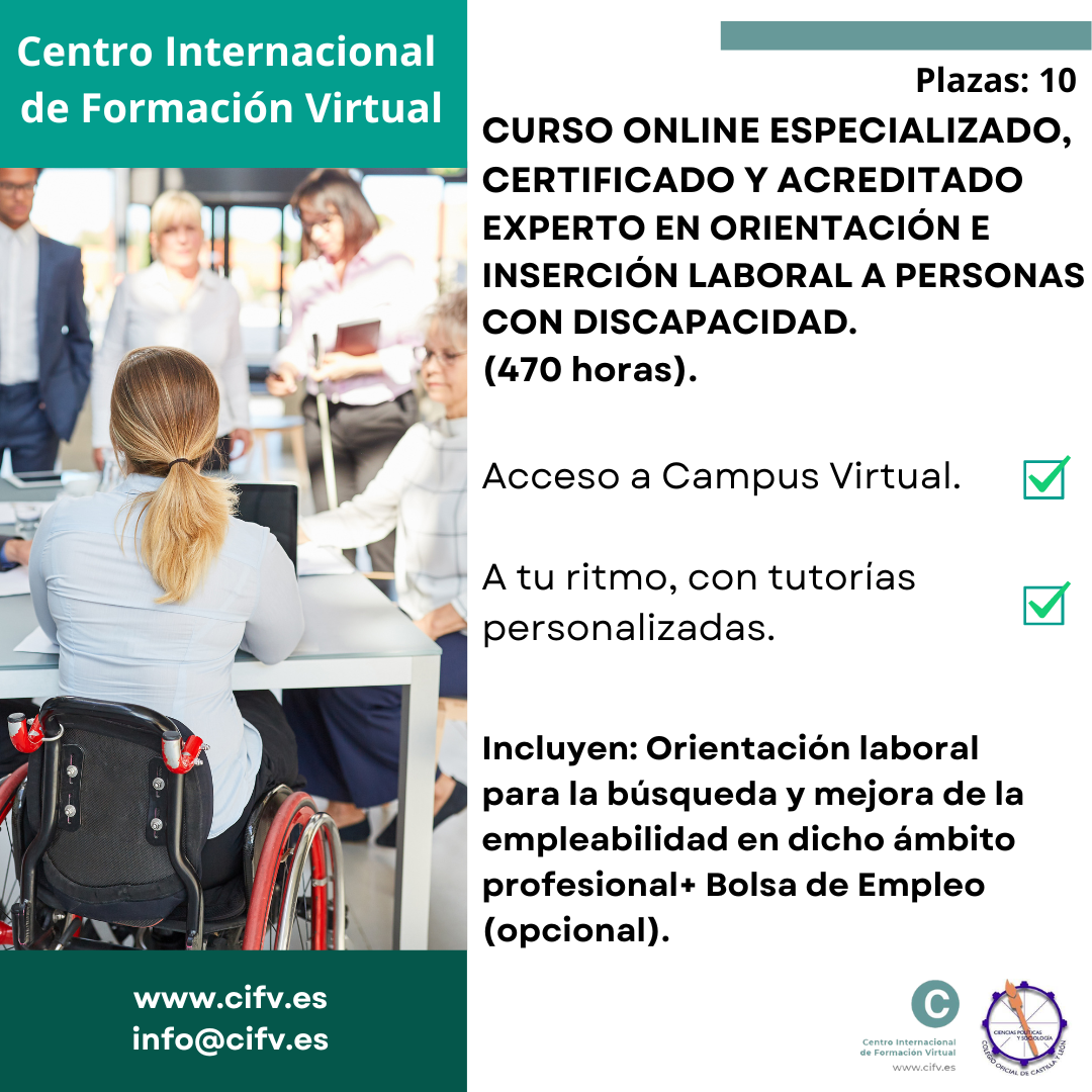 EXPERTO ORIENTACION LABORAL PERSONAS CON DISCAPACIDAD