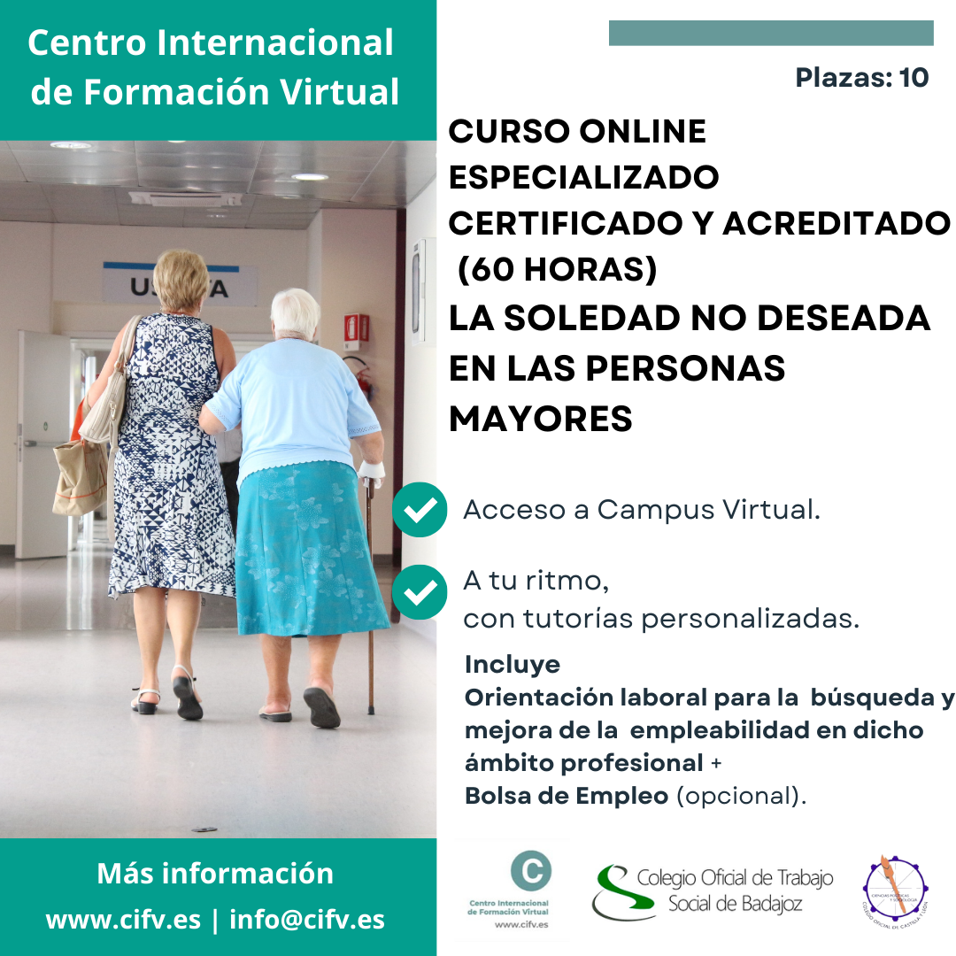 LA SOLEDAD NO DESEADA PERSONAS MAYORES CURSO