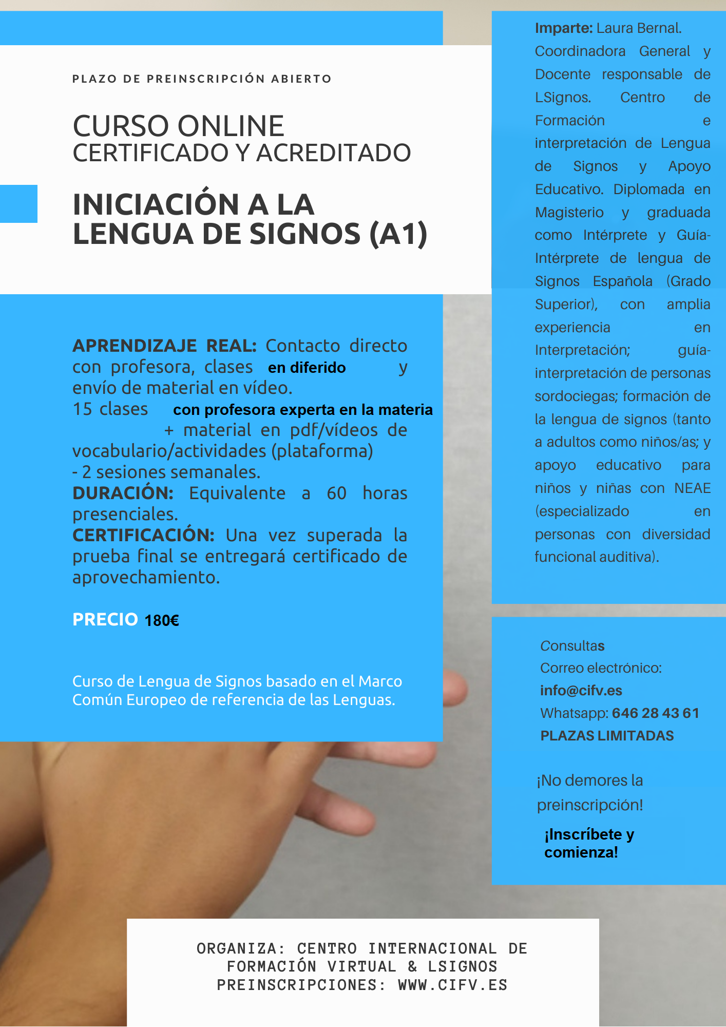 a curso online lengua de signos lsignos cifv a1