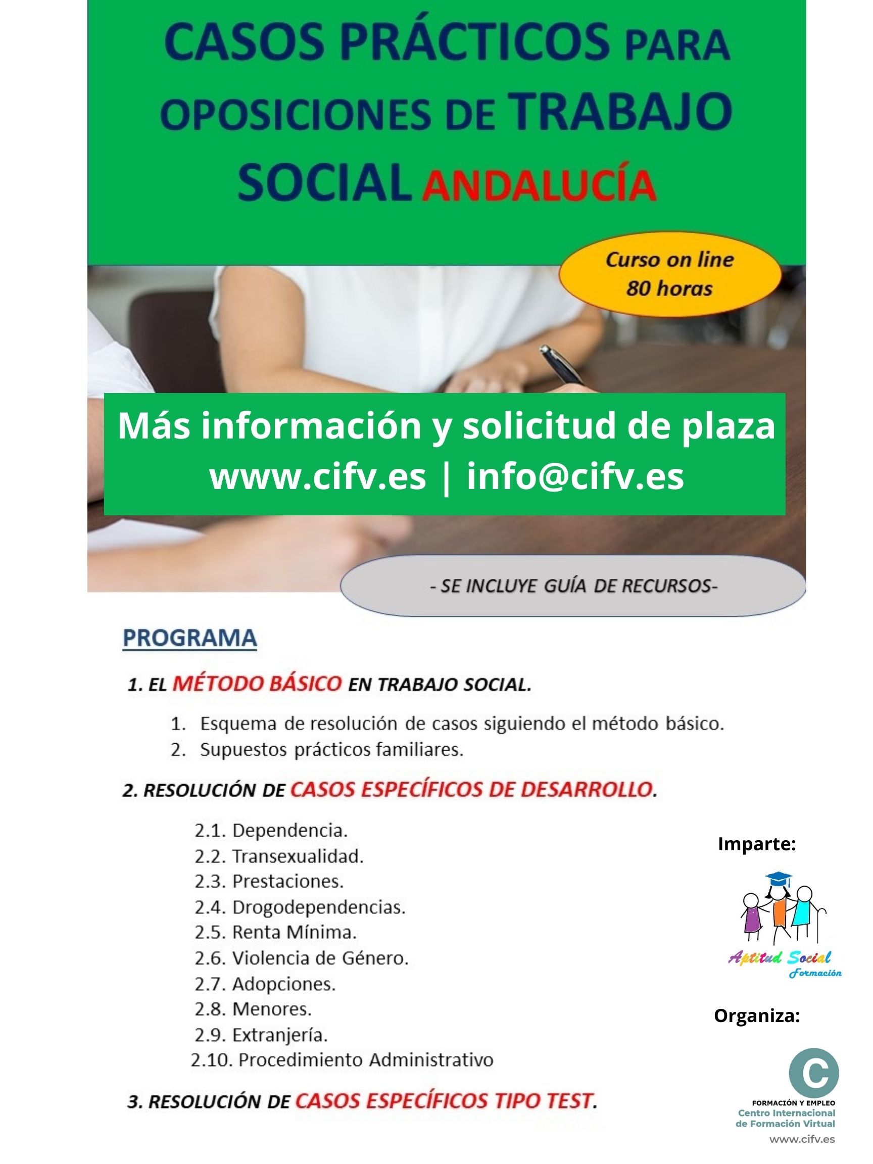 ¡Abierta preinscripción! Curso Online: CASOS PRÁCTICOS PARA OPOSICIONES DE TRABAJO SOCIAL. Plazas: 15.