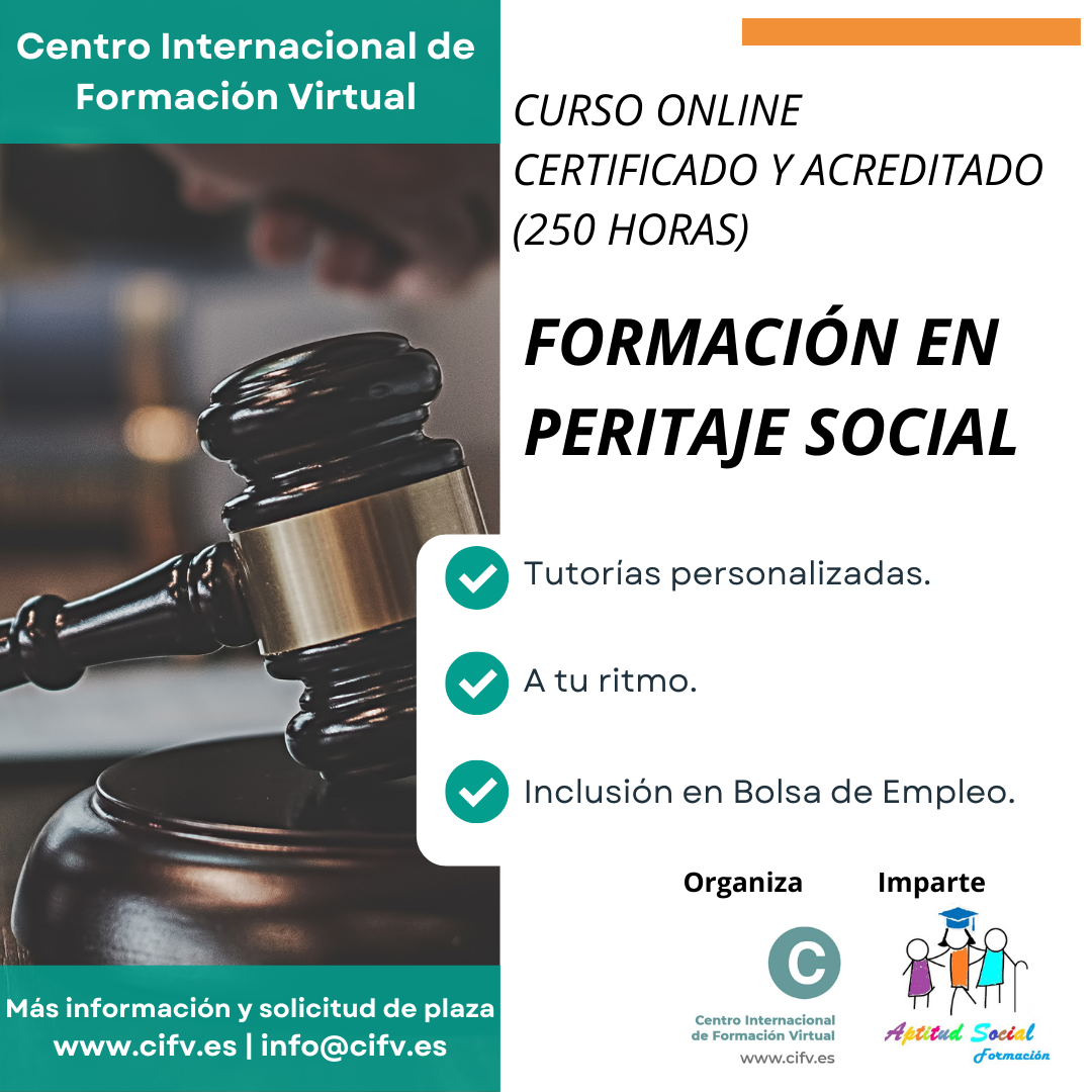 ¡Abierta preinscripción! Curso Online: FORMACIÓN EN PERITAJE SOCIAL. Plazas: 15.